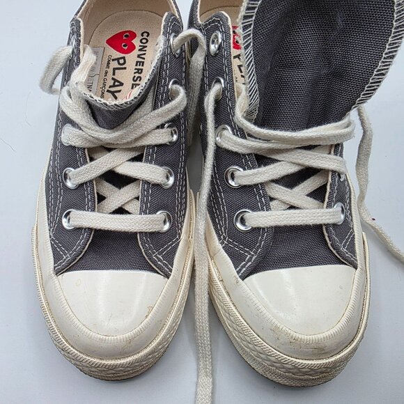 Converse Comme Des Garcons CDG PLAY x Chuck 70 Womens Sz 5 Low Steel Grey Shoes - Picture 10 of 13